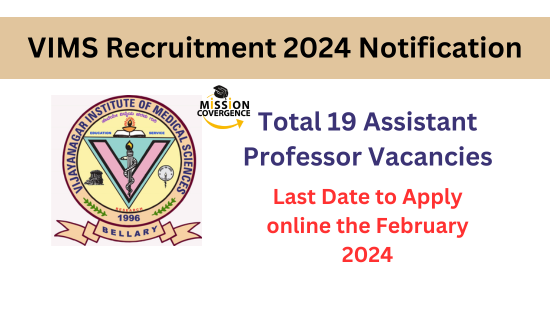 Join VIMS Recruitment 2024! Explore opportunities as Assistant Professors in our dynamic team. Contribute your expertise to shape future medical leaders. Apply now